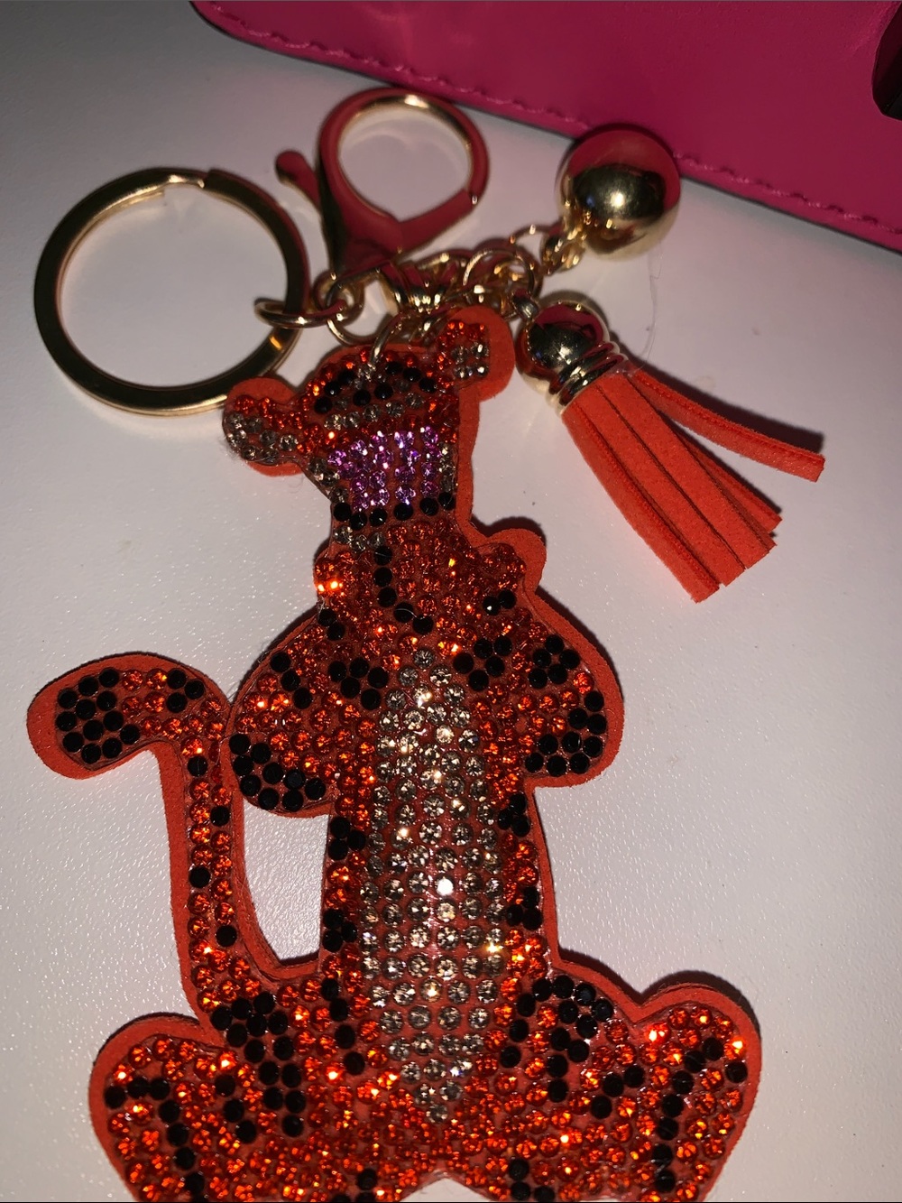Crystal tigger the tiger bag charm keychain